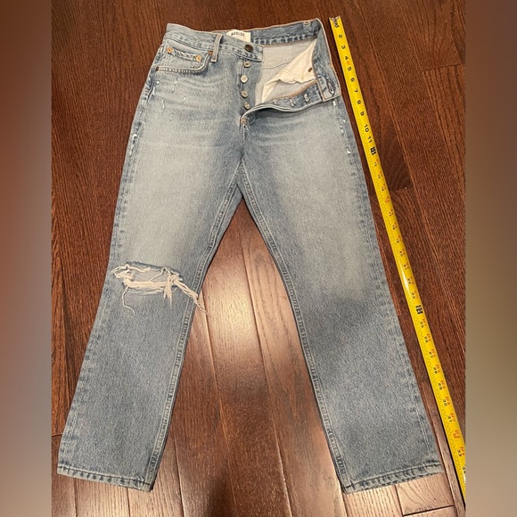 Agolde Jeans Women Size 23 Riley Distressed Button Fly
